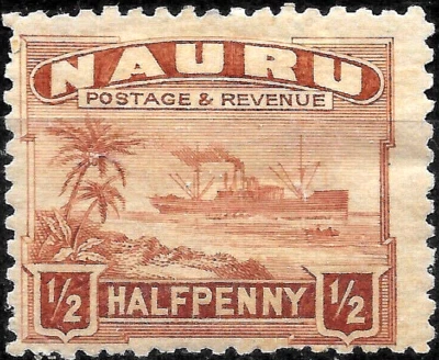 NAURU:1924-34 SC#17 MH OG Freighter /Ship/🔥VF - Image 1 of 2