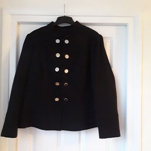 DESIGNER JULIAN MCDONALD MILITARY STYLE DOUBLE BREASTED SHORT BLACK JACKET SZ 20