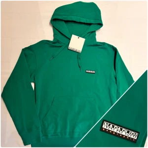 Napapijri B-Patch H S Hoodie Grün mit Kapuze Pullover Sweatshirt Langarm Herren - Bild 1 von 4