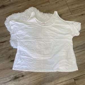 New Womens Alloy Short Sleeve Cold Shoulder Top White Size 3X - Picture 1 of 5