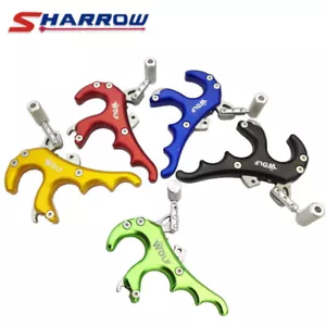 NEW Archery Release Aids 4 Finger Trigger Grip Caliper Thumb Handle Compound Bow - Picture 1 of 15
