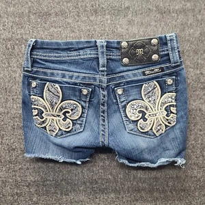 Miss Me Jean Shorts Girls 8 Cut Off Signature Fit Low Rise Booty Daisy Dukes - Picture 1 of 12