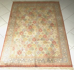 Seiden Teppich Meister Türkische Cinar Handgeknüpft Silk Rug Carpet Alfombra - Bild 1 von 17