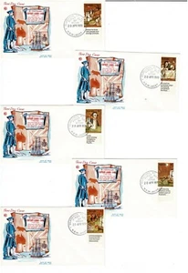 RARE Captain Cook 1970 set of 5 cut from mini sheet on 5 x WCS Wesley cachet FDC - Imagen 1 de 1