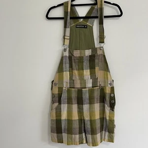 Mono Dangerfield Talla 10 Mujer Peto Verde Tartán Bolsillos Forrado Boho - Imagen 1 de 11