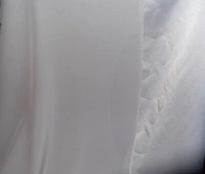 WHITE SATIN BACK CREPE FABRIC REMNANT, 150 cm wide x 1.27 metres, DOUBLE SIDED - Picture 1 of 3