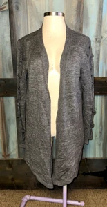 Cardigan maglia maglione maniche finte allacciate grigio chiaro torrido 2 18 20 boho - Foto 1 di 4
