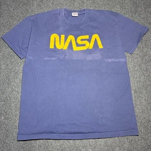 T-shirt vintage NASA uomo extra large logo punto singolo invecchiato sbiadito anni 90 - Foto 1 di 6