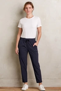 Pantalones Lululemon On The Fly 7/8 azul marino talla 4 tejido de viaje cordón nuevos sin etiquetas - Imagen 1 de 8