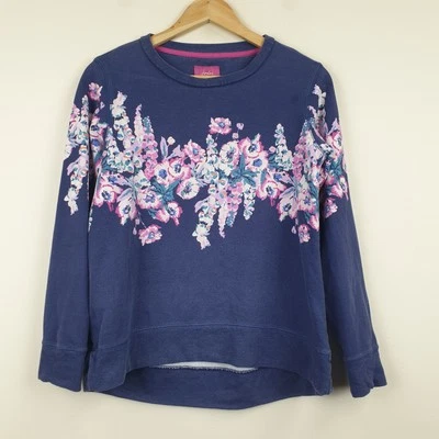 Joules Ellen Sudadera Mujer Reino Unido 10 Azul Marino Floral Top 100% Algodón Foto 1 de 4