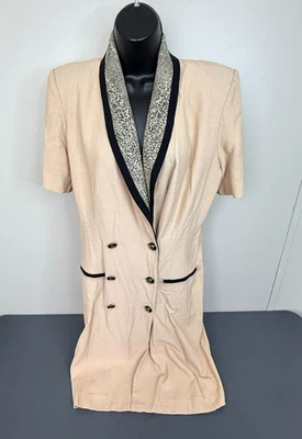 Danny & Nicole женщин винтажный двубортный ретро блейзер верхний бежевый размер 14 новый недостаток - Изображение 1 из 4