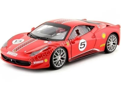 2012 Ferrari 458 Challenge Nº5 Rosso Corsa 1:24 Bburago 18-26302 - Imagen 1 de 4