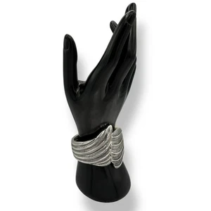 New Directions Silber Blatt Feder Statement Grob Armreif Armband Neu mit Etikett - Bild 1 von 3