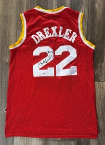 Clyde Drexler Signed Houston Rockets Jersey NBA Champion HOF Proof PSA COA - Picture 1 of 8