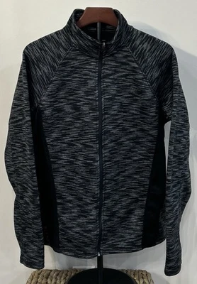 Женская куртка TEK GEAR на молнии из флиса с подкладкой эластичная черная и серая теплая X-Large - Изображение 1 из 4