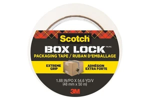Scotch Box Lock Clear Packaging Tape, 48 mm x 50 m, 1 Roll/Pack- Shipping and Ma - Picture 1 of 7