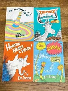 Lot of 5 Large Sized Dr. Seuss Vintage Books The Lorax, Happy Birthday To You #I - Foto 1 di 4
