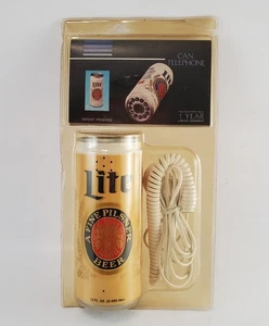 Vintage Miller Lite Bierdosentelefon Drucktastentelefon Neu aus altem Lagerbestand versiegelt ungetestet - Bild 1 von 14