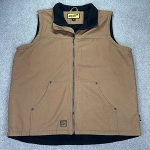 Brazos Herren XL Sherpa gefütterte Canvas Weste hellbraun Workwear Outdoor braun durchgehender Reißverschluss - Bild 1 von 10