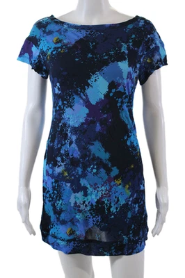 Vestido ajustado estampado abstracto azul multicolor talla pequeña Trina Turk para mujer Foto 1 de 4