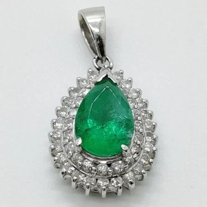 Jewelry Pendant Head Emerald 1.38ct Platinum 1326163 - Imagen 1 de 11