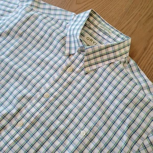 Camisa Orvis Para Hombre Talla XL Algodón a Cuadros Manga Corta Cuello Abotonado Blanca - Imagen 1 de 9