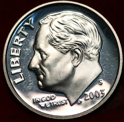 Uncirculated Proof 2003-S San Francisco Mint Silver Roosevelt Dime - Image 1 of 2