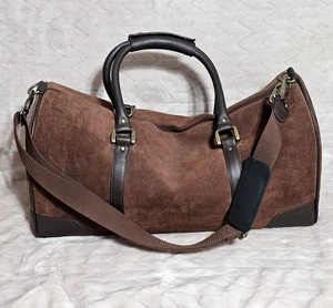 Neu Vintage Marlboro 2003 Guts Grit Gear braun Wildleder Leder Seesack mit Etikett - Bild 1 von 20