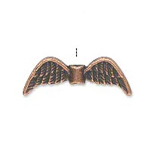 20 cuentas antiguas de ala de ángel enchapadas en cobre de 22 mm Foto 1 de 1