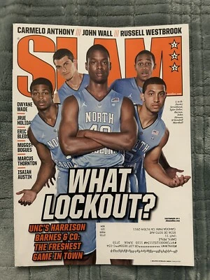 Revista SLAM de diciembre 2011 Carolina del Norte Harrison Barnes sin circular con póster de Dwyane Wade🏀 Foto 1 de 4