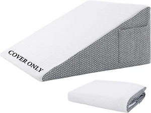 Bed Wedge Pillow Cover Bed Wedge Pillowcase with Side Pocket & Zipper-Soft, B... - Picture 1 of 12