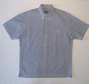 Jos A Bank Stays Cool Seersucker Button Up Hemd Herren Medium Kurzarm M - Bild 1 von 9