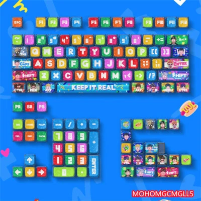RAPPER Theme PBT Keycaps 122 keys Set MDA for Mechanical Keyboard Youth Gift New - Image 1 of 4