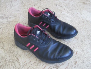 Adidas Womens Sz 9.5 EVN 791003 Soft Spike Traxion Black/Pink Golf Shoes W/ Bag - Picture 1 of 16