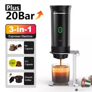 Caffettiera Espresso Portatile 3 in 1 - Wireless per Auto Casa e Campeggio NUOVA - Foto 1 di 23
