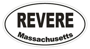 Revere Massachusetts Oval Bumper Sticker or Helmet Sticker D1450 Euro Oval - Picture 1 of 1