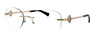 BVLGARI BV 2199-B 2014 53mm Gold Crystals Rimless Eyeglasses Frames Italy Unisex - Picture 1 of 7