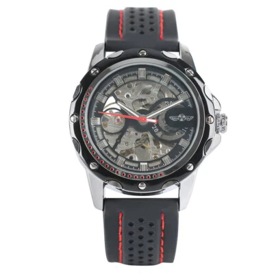 Top WINNER Men's Automatic Mechanical Wristwatch Luminous Hands Rubber Band Gift - Image 1 of 4