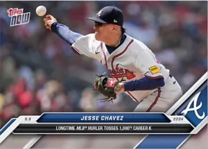 Jesse Chavez - 2024 MLB TOPPS NOW® Card 283 - Atlanta Braves - Picture 1 of 2