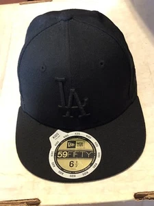 Los Angeles Dodgers schwarz New Era 59Fifty tailliert Größe 6 1/2 Kinder Mütze Kappe, Wolle - Bild 1 von 9