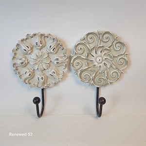 Ganci da parete decorati con fiori casale shabby chic appendiabiti chiave o gancio bagno - Foto 1 di 11