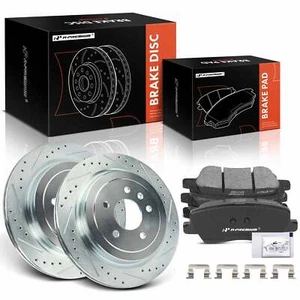 6x Drilled Brake Rotor & Ceramic Brake Pad Rear for Cadillac ATS 2016 2017-2019 - Picture 1 of 9