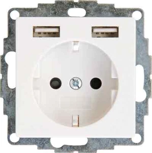 Kopp Athenis Reinweiß Schutzkontakt-Steckdose mit 2 USB-Anschlüssen - Bild 1 von 1