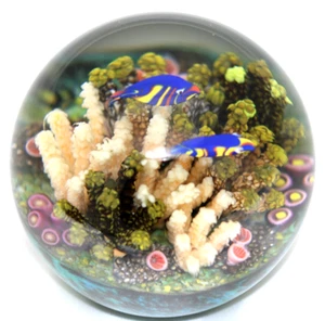 Awesome High Dome CATHY RICHARDSON Rainbow FISH Aquarium Art Glass PAPERWEIGHT - Picture 1 of 10