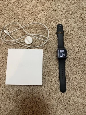 Apple Watch Series 3-38mm Space Gray Aluminum Case with Black Sport Band - Image 1 of 4