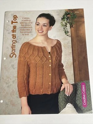 Starting At The Top Womens Sweater Sizes S M L XL Knitting Pattern - Image 1 of 4