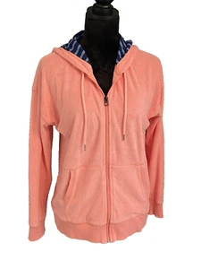 EUC Lands' End Damen Langarm Frottee PINK Strand Hoodie Jacke-Größe MED - Bild 1 von 11