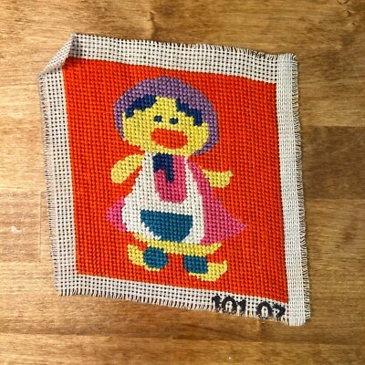 Vintage DUTCH Holland Girl Duck Royal Paris Needlepoint #10107 Cross Stitch - Image 1 of 4