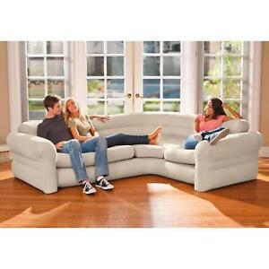 Intex Sofa Lounge Couch aufblasbar Schlafsofa Ecksofa Gästebett 257x203x76 cm