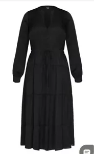 City Chic small Midi Chrisma Dress Plus Size 16 Black - Picture 1 of 2